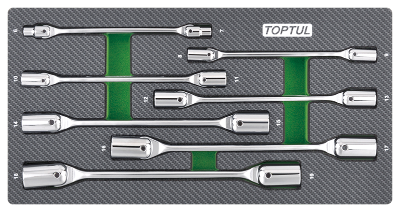Набор шарнирных ключей 6-19 мм, 7 предметов в ложементе TOPTUL GEA0703