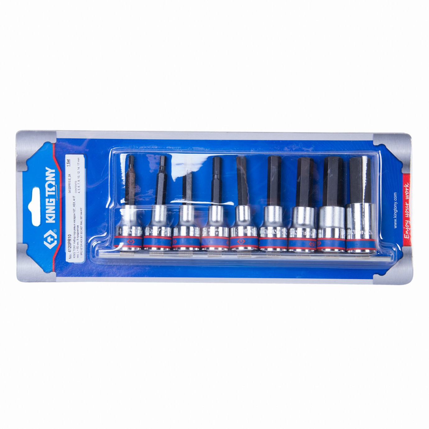    1/2", Hex, 4-17 , L = 80 , 9  KING TONY 4120PR10