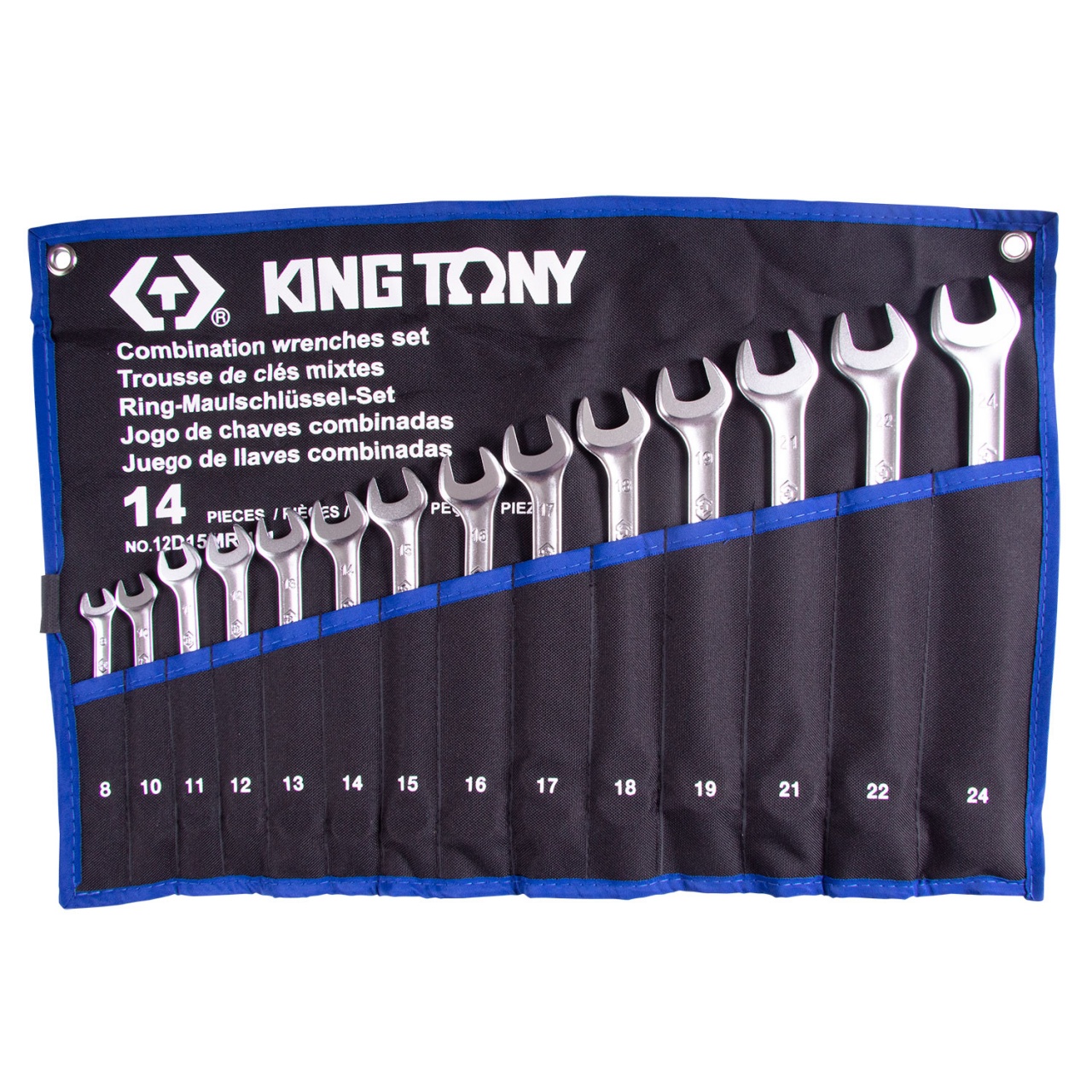 Набор комбинированных ключей 8-24 мм, 14 шт, KING TONY 12D15MRN01