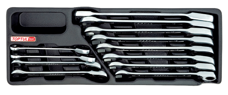 Набор комбинированных трещоточных ключей 8-19 мм, 12 предметов TOPTUL GAAT1205