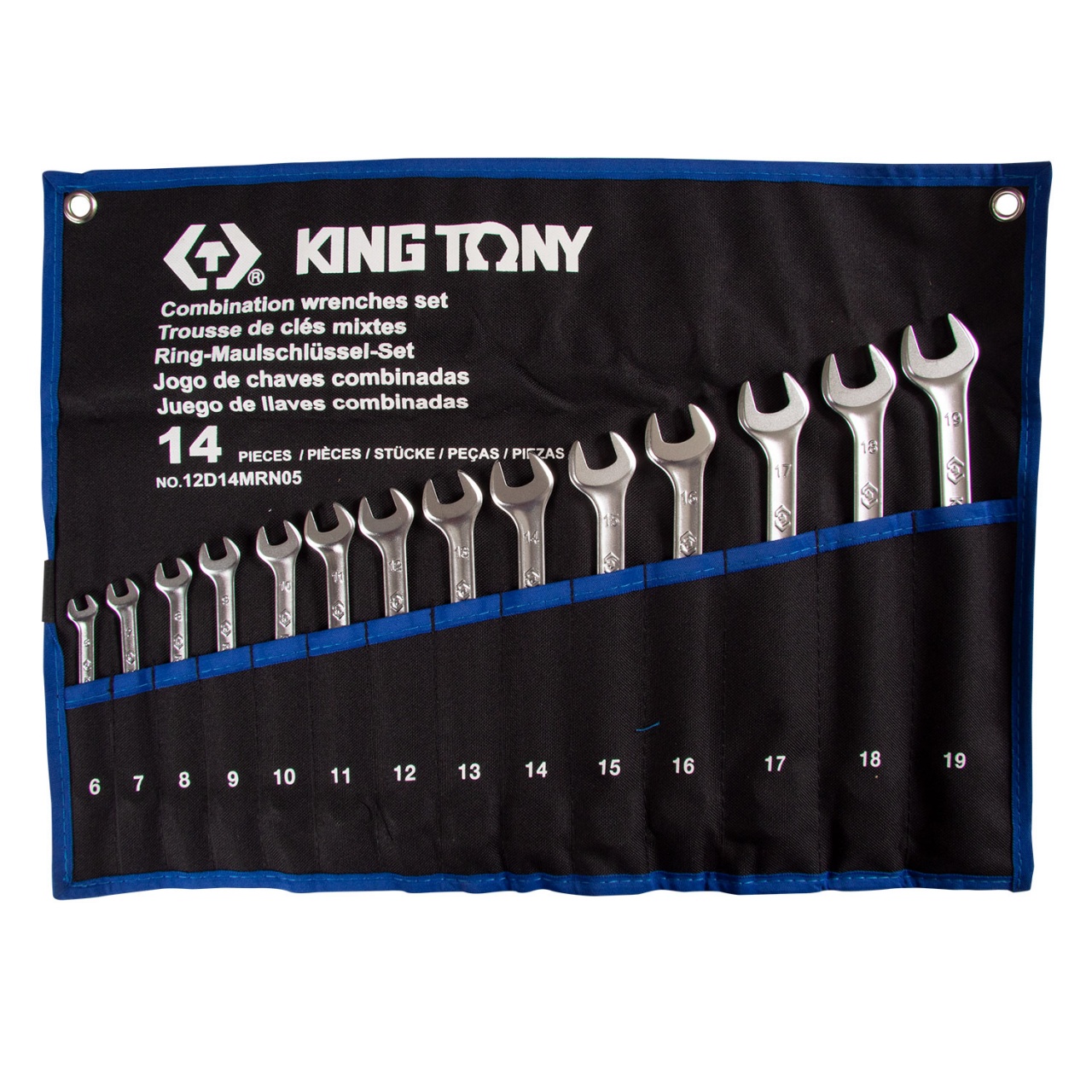 Набор комбинированных ключей 6-19 мм, 14 шт, KING TONY 12D14MRN05