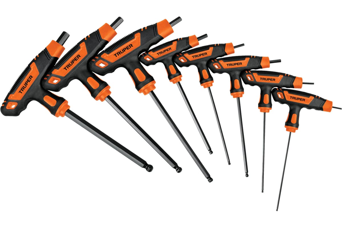 Набор шестигранных ключей с Т-образной рукояткой 2–10 мм Truper 100933