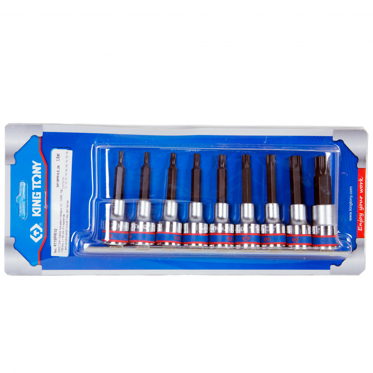    1/2", Torx, 20-60 , L = 80 , 9  KING TONY 4119PR10