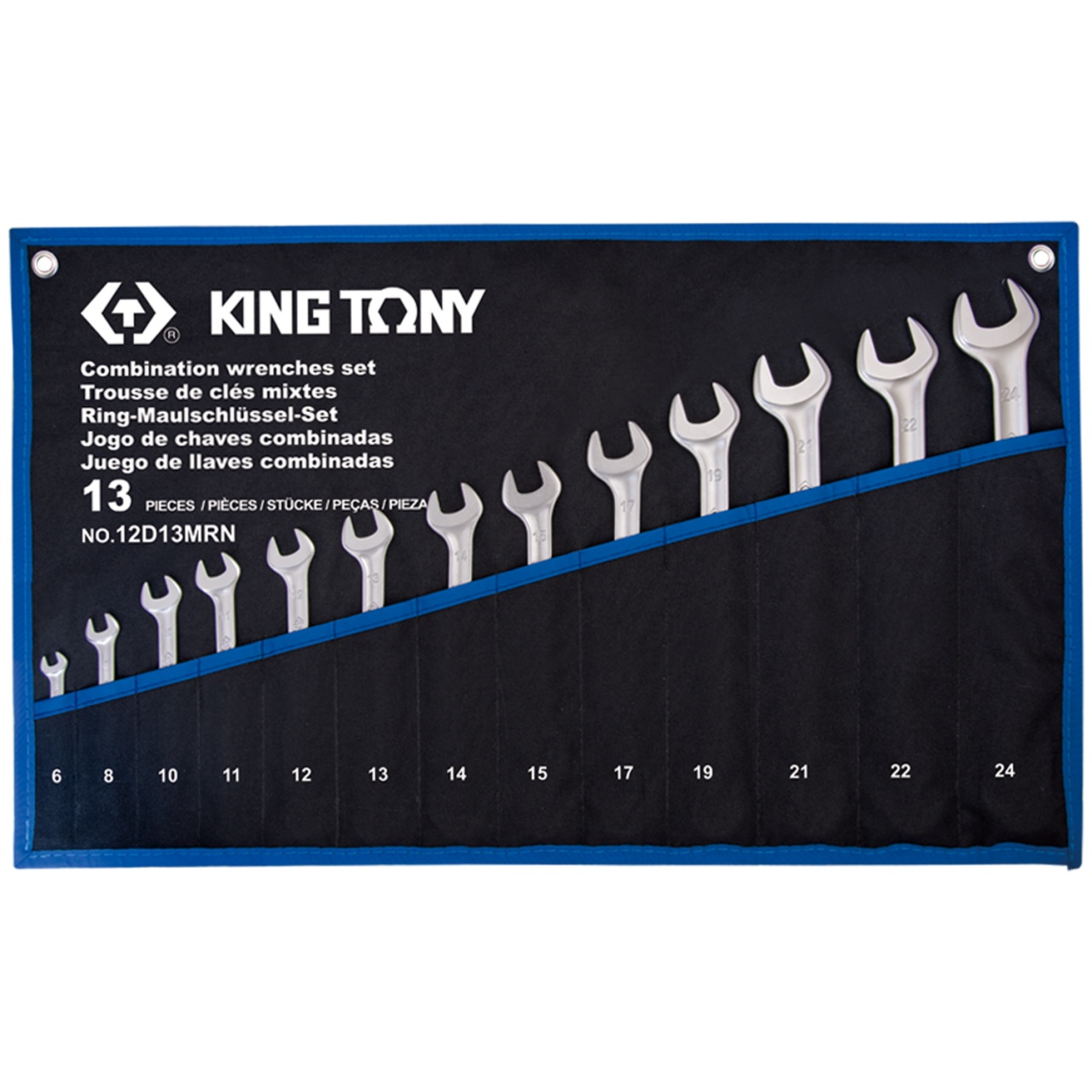 Набор комбинированных ключей 6-24 мм, 13 шт, KING TONY 12D13MRN