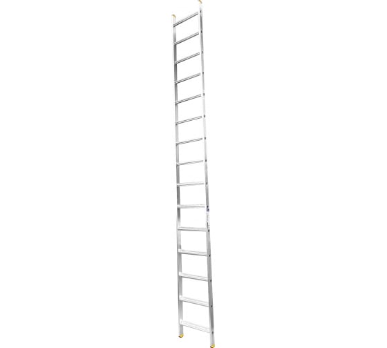 Алюминиевая односекционная  приставная лестница, широкая ступень. 1*15 Алюмет НК1 5115