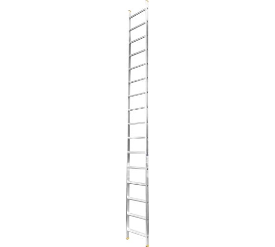 Алюминиевая односекционная  приставная лестница, широкая ступень. 1*16 Алюмет НК1 5116