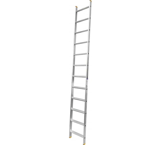 Алюминиевая односекционная  приставная лестница, широкая ступень. 1*12 Алюмет НК1 5112