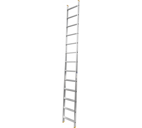 Алюминиевая односекционная  приставная лестница, широкая ступень. 1*13 Алюмет НК1 5113