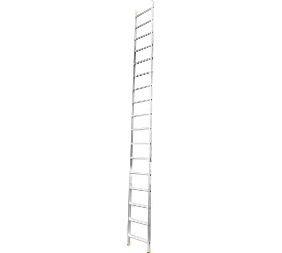 Алюминиевая односекционная  приставная лестница, широкая ступень. 1*17 Алюмет НК1 5117