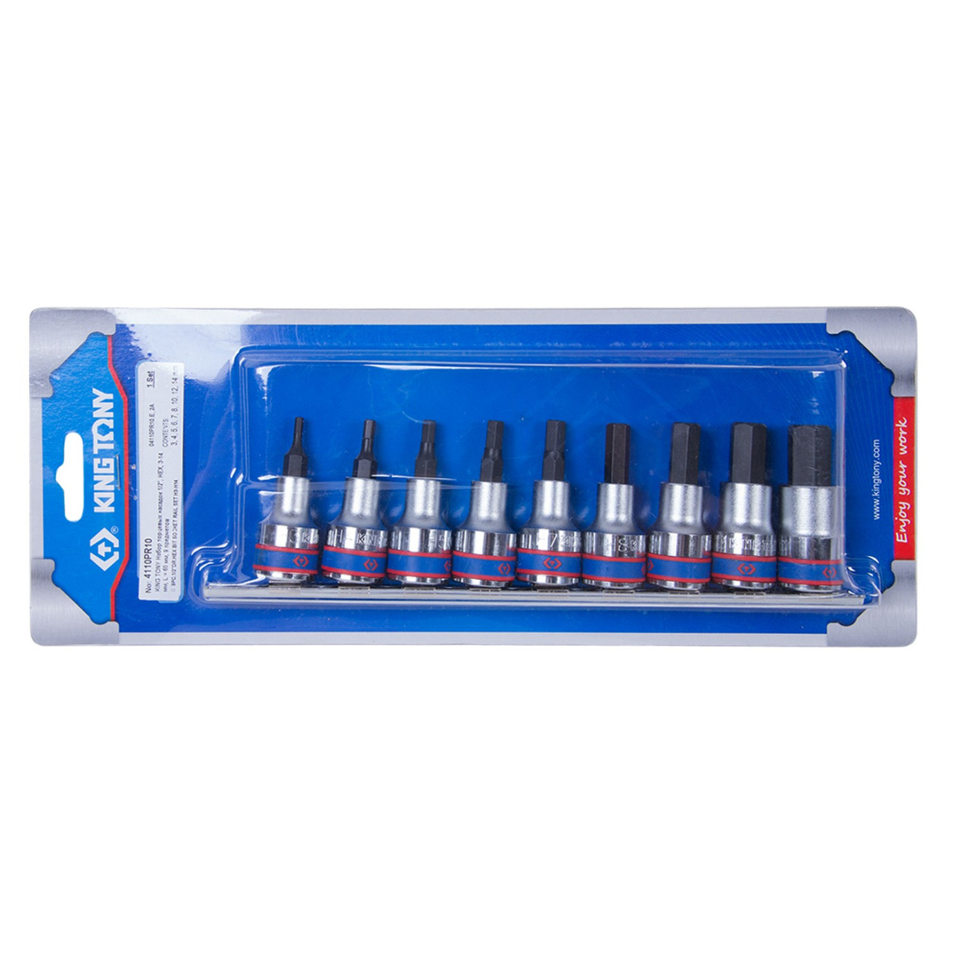    1/2", Hex, 3-14 , L = 60 , 9  KING TONY 4110PR10