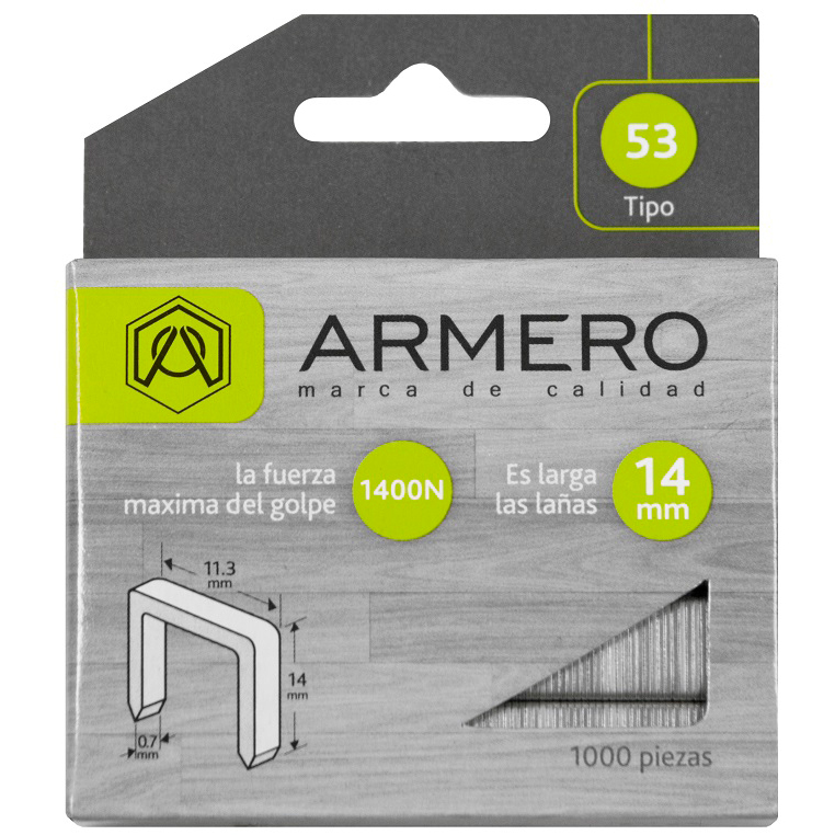 Скоба для степлера тип 53 14 мм 1000 шт. ARMERO A312/010