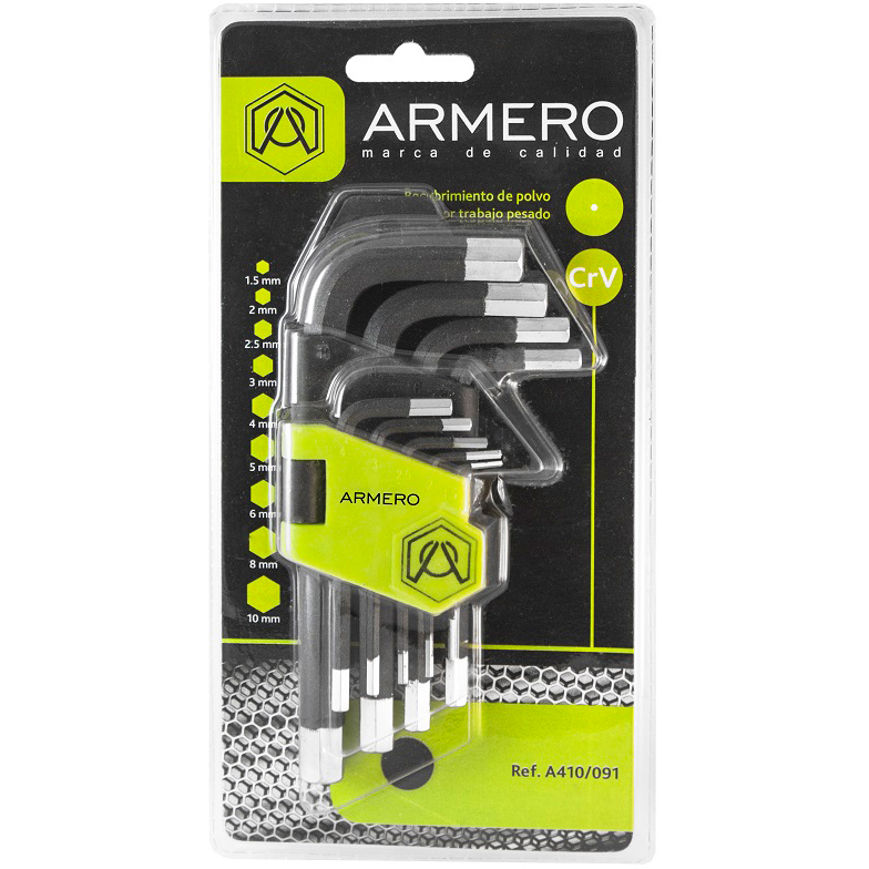 Набор шестигранных ключей (9 шт.) ARMERO А410/095