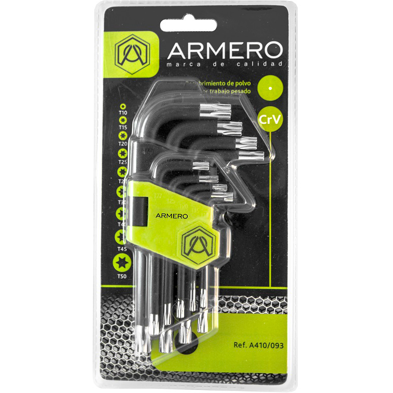 Набор штифтовых ключей TORX (9 шт.) ARMERO А410/097