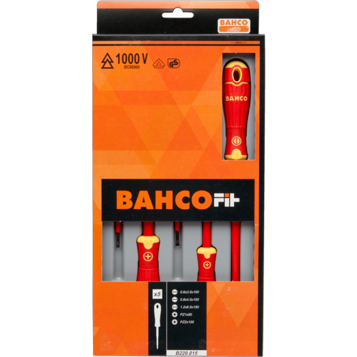 Набор диэлектрических отверток (5 шт.) BAHCO Fit B220.015