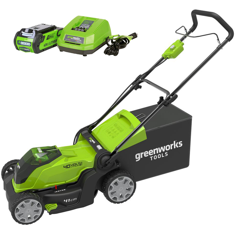 Аккумуляторная газонокосилка GreenWorks G40LM41K4 2504707VB