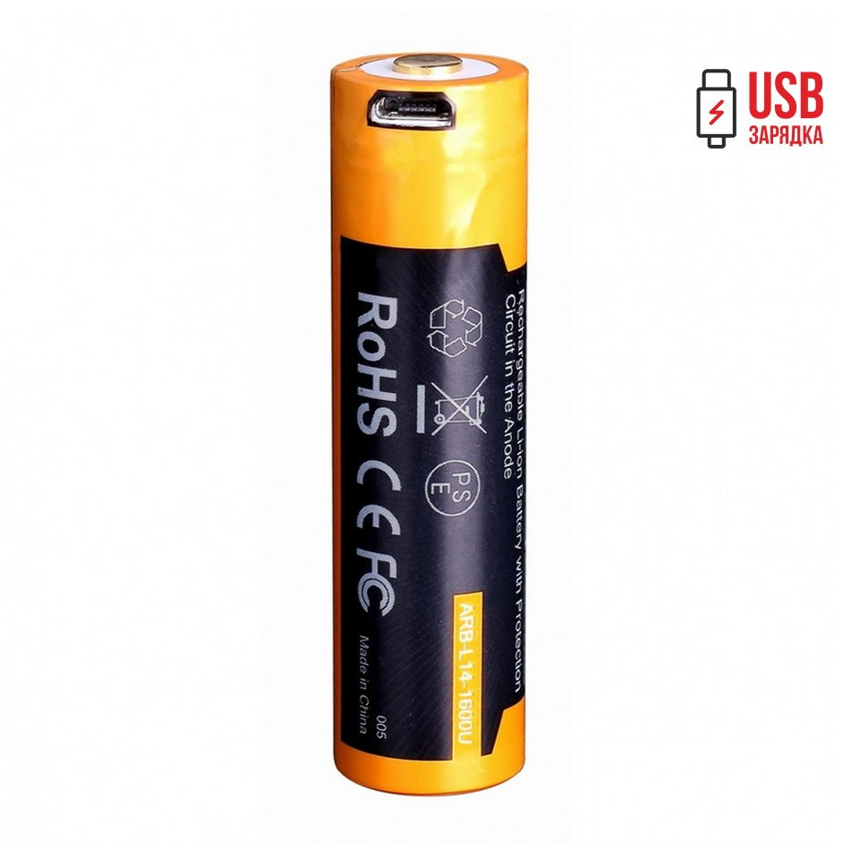 Аккумулятор 14500 с разъемом для USB, Fenix  ARB-L14-1600U