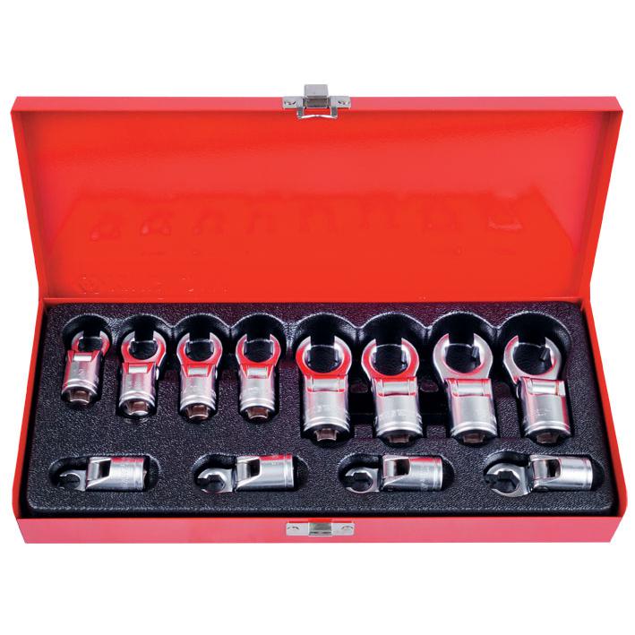 Набор разрезных ключей с шарниром, 8-19 мм, 12 предметов KING TONY 3612MR