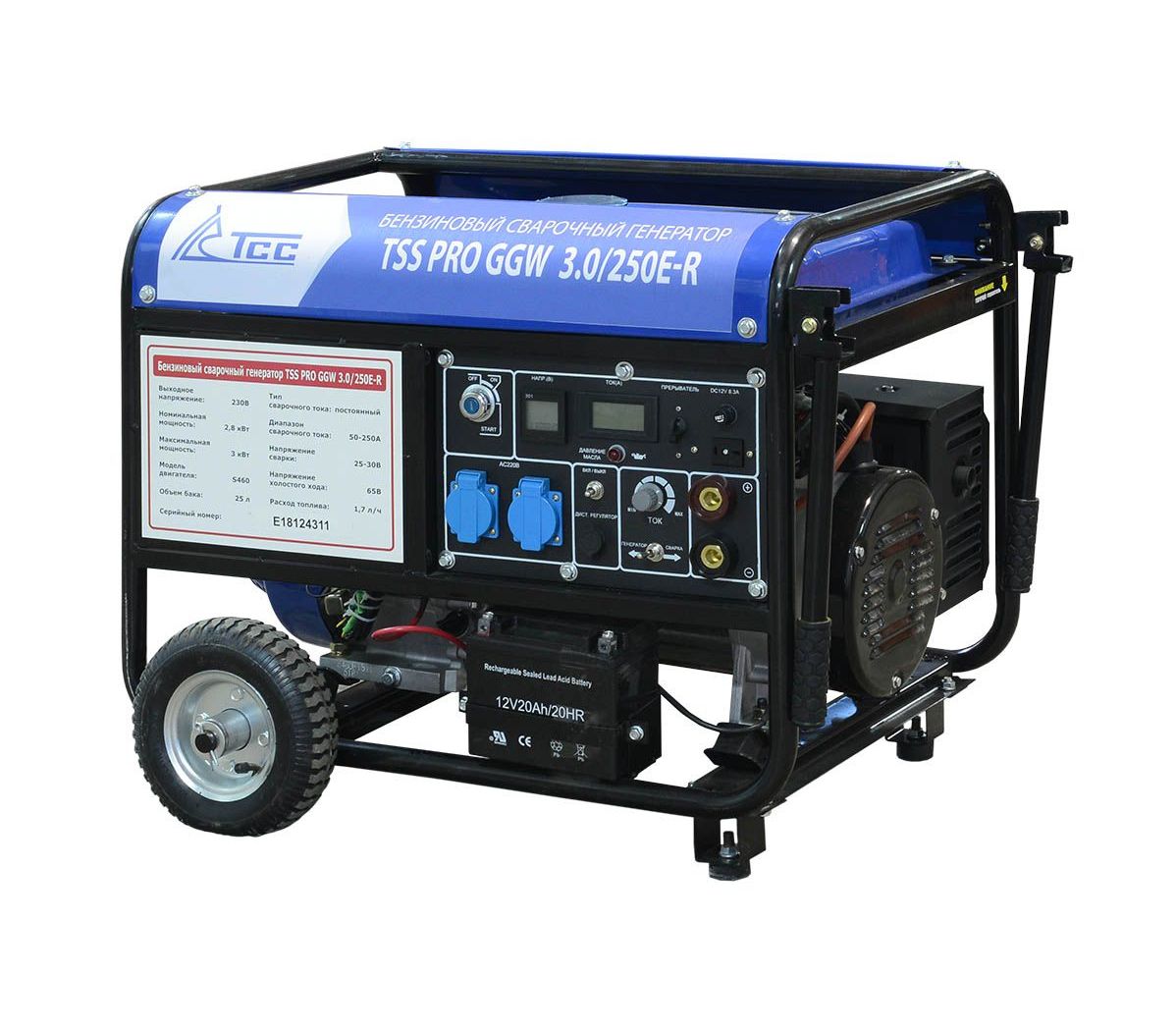 Бензиновый сварочный генератор TSS PRO GGW 3.0/250E-R 022832